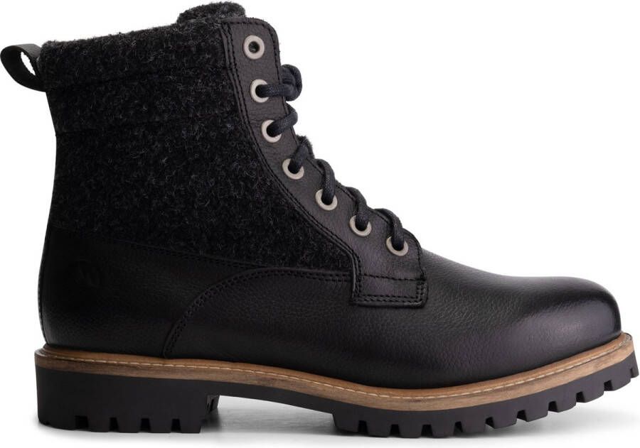 Travelin ' Visnes Heren lace-up boots Leren veterschoenen Zwart