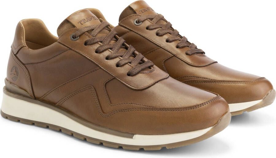 Travelin ' Walgrave Heren Sneaker Leren veterschoenen mannen Cognac leer