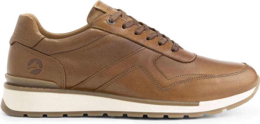 Travelin ' Walgrave Heren Sneaker Leren veterschoenen mannen Cognac leer