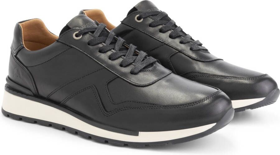 Travelin ' Walgrave Heren Sneaker Leren veterschoenen mannen Zwart leer