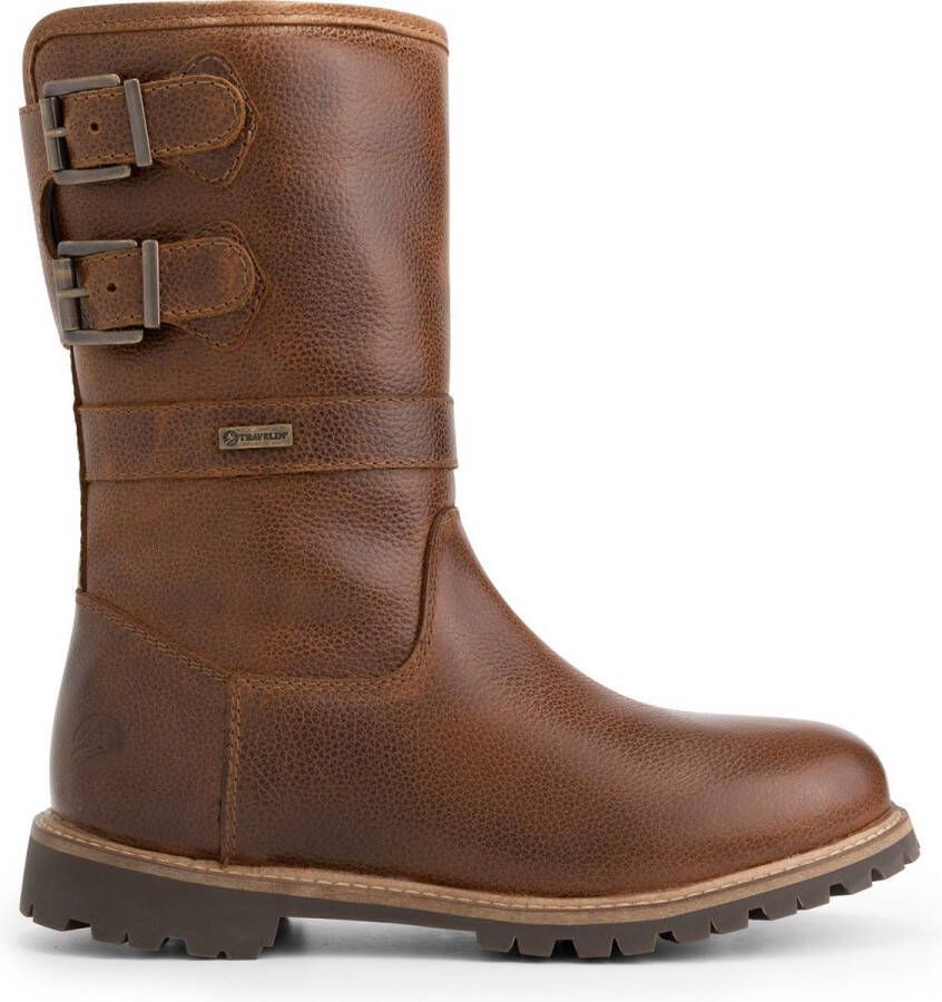 Travelin ' Yukon Dames Outdoorlaarzen Vibram zool Waterdicht Wol gevoerd Cognac Bruin Leer