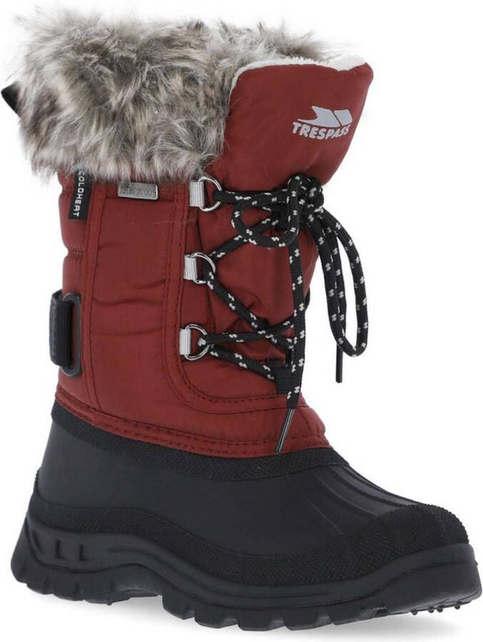 Trespass Unisex Kids Lanche Faux Fur Snow Boots (Merlot)