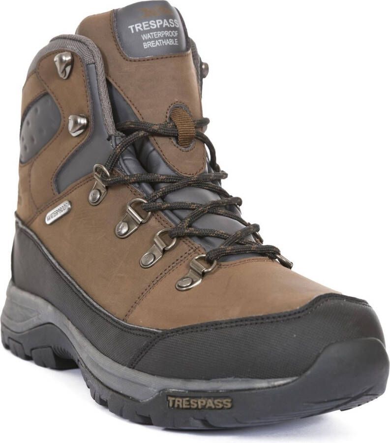 Trespass Mens Thorburn Leather Waterproof Hiking Boots (Dark Brown) - Foto 1