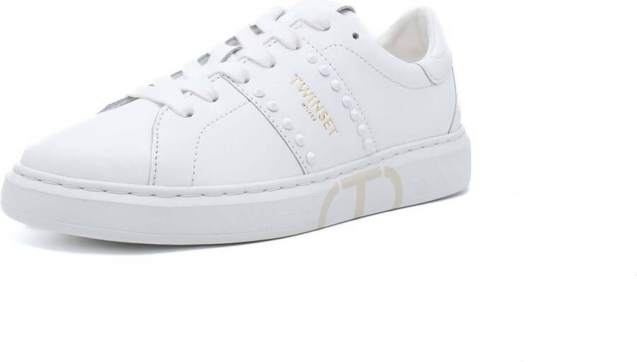 Twin Set Sneakers Lage Leren Sneakers Met Studs Streetwear Vrouwen