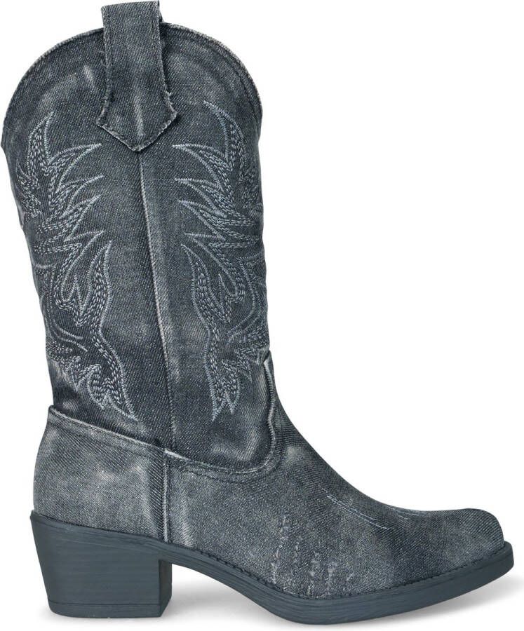 Cowboy Boot Jeans Jentle Zwart 37 Cowboylaarzen Dames Twinkels