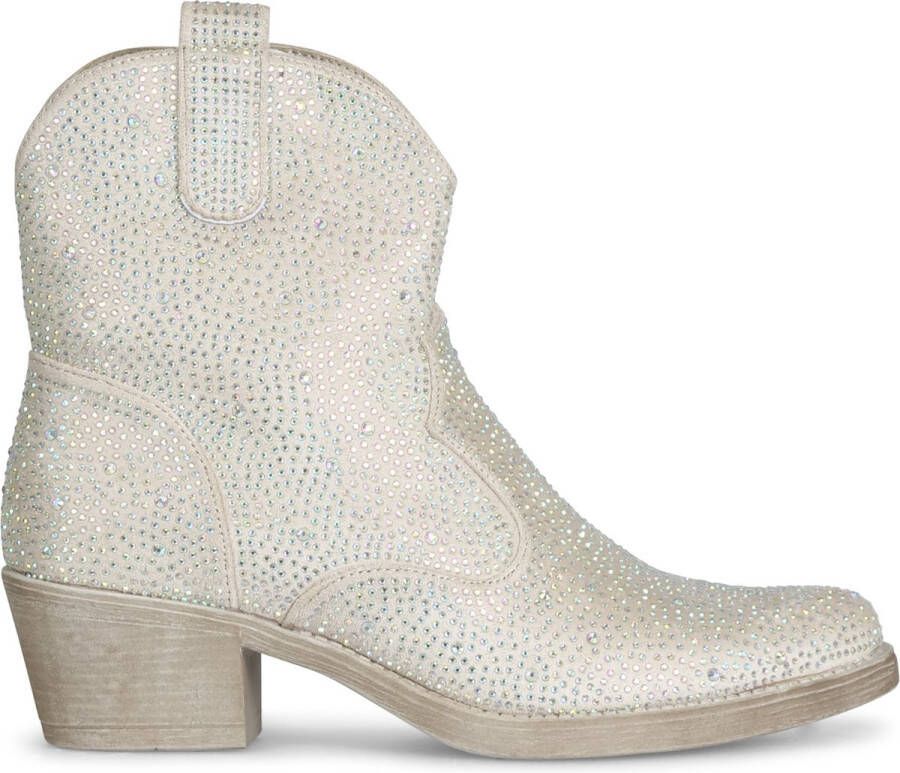 Cowboy Boot Strass Beige 36 Cowboylaarzen Dames Twinkels