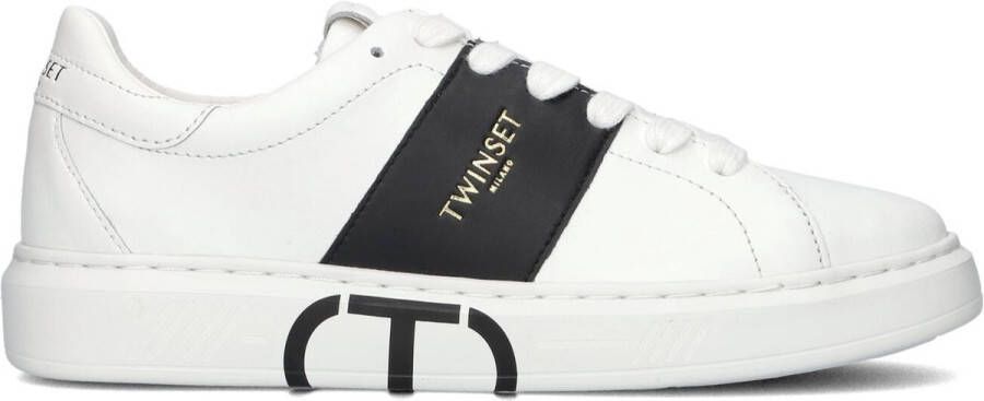 TWINSET MILANO Lage Sneakers Dames 241tcp010 Maat: 38 Materiaal: Leer Kleur: Wit