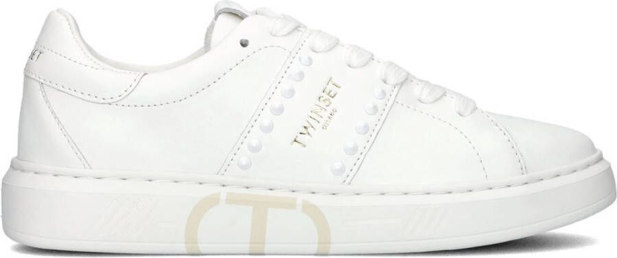 TWINSET MILANO Lage Sneakers Dames 241tcp014 Maat: 38 Materiaal: Leer Kleur: Wit