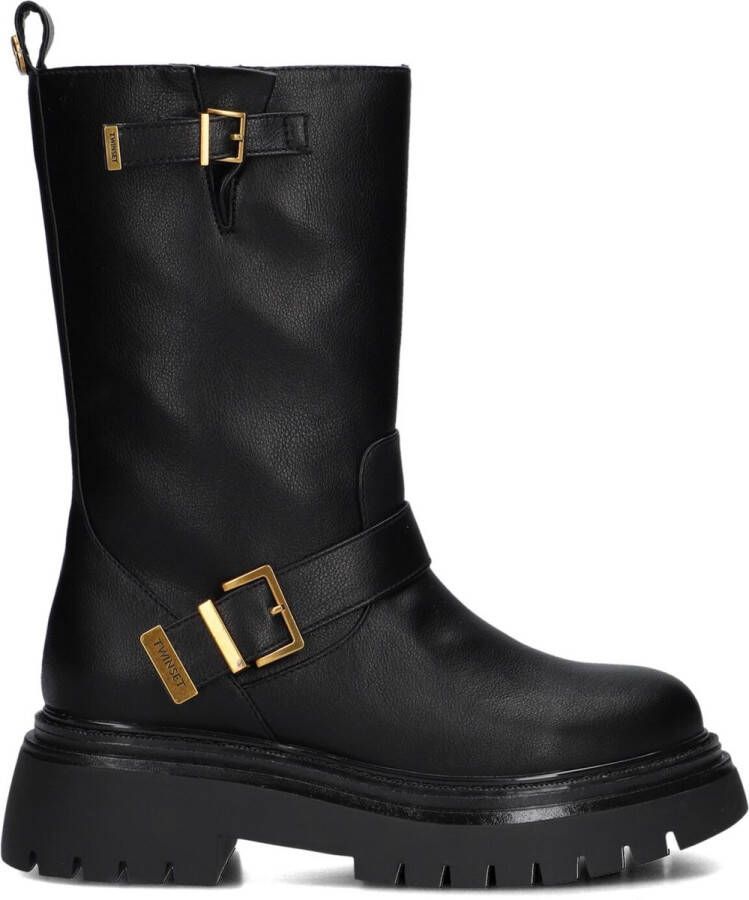 TWINSET MILANO Biker Boots Dames 242tcp040 Maat: 41 Materiaal: Leer Kleur: Zwart - Foto 2