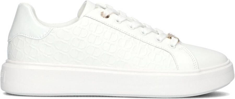 Twinset Witte leren sneakers met 3 cm zool White Dames