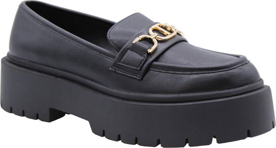 Twinset Eco-leren loafers met Oval T klem Black Dames