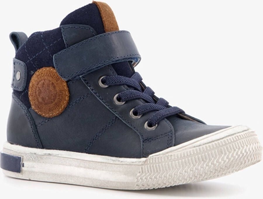 TwoDay hoge leren jongens sneakers Blauw Maat Uitneembare zool22