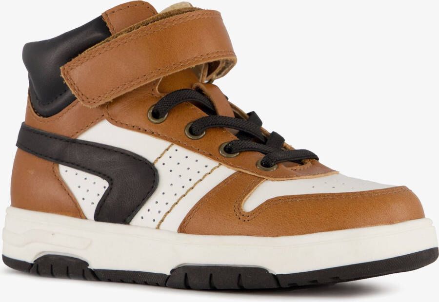 TwoDay hoge leren jongens sneakers cognac