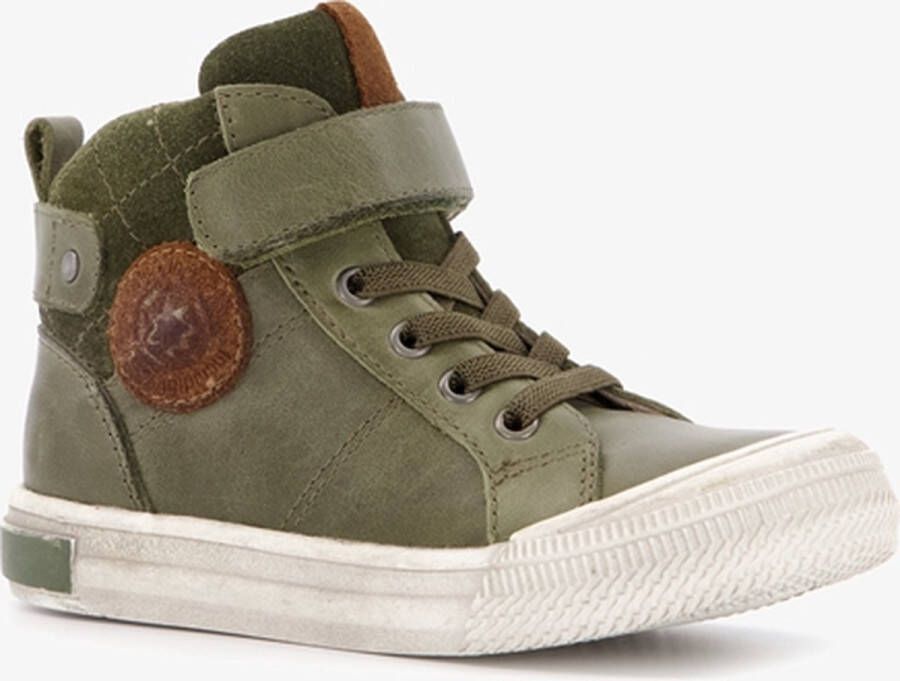 TwoDay hoge leren jongens sneakers Groen Uitneembare zool