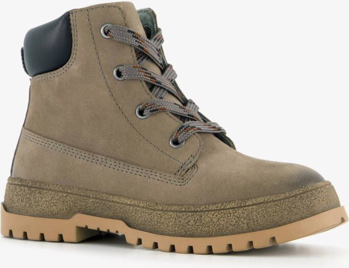 TwoDay leren jongens boots taupe Grijs