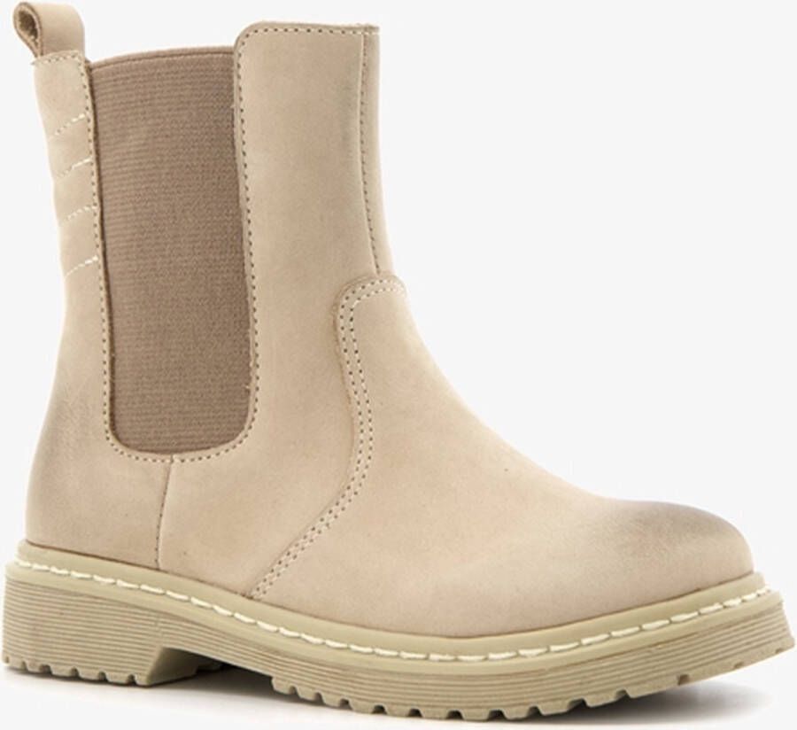 TwoDay leren meisjes chelsea boots beige