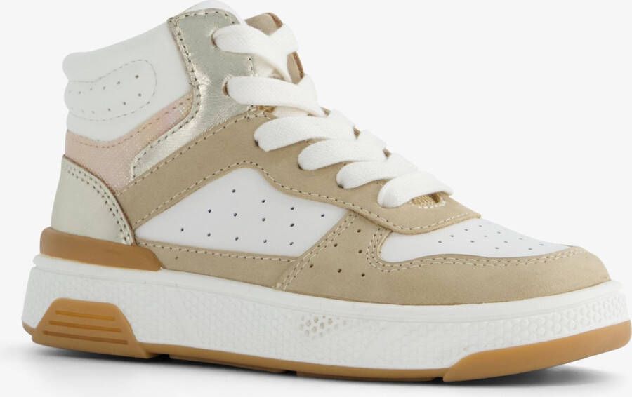 TwoDay leren meisjes sneakers beige goud