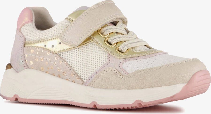 TwoDay leren meisjes sneakers beige goud Uitneembare zool