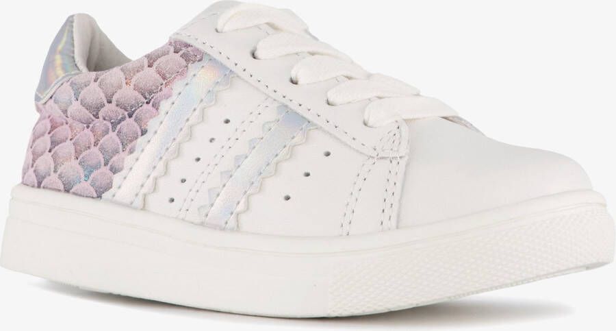 TwoDay leren meisjes sneakers wit roze