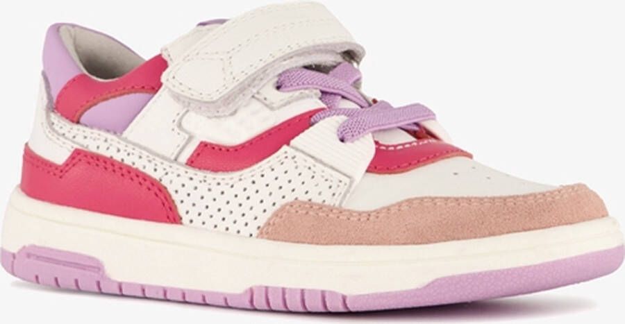 TwoDay leren meisjes sneakers wit roze