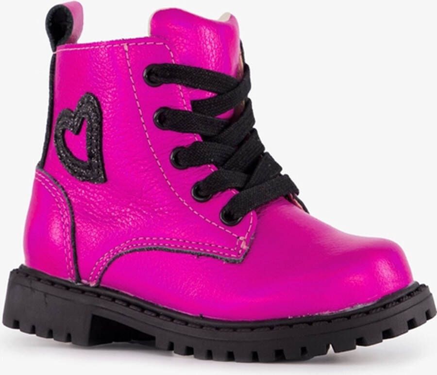 TwoDay leren meisjes veterboots roze