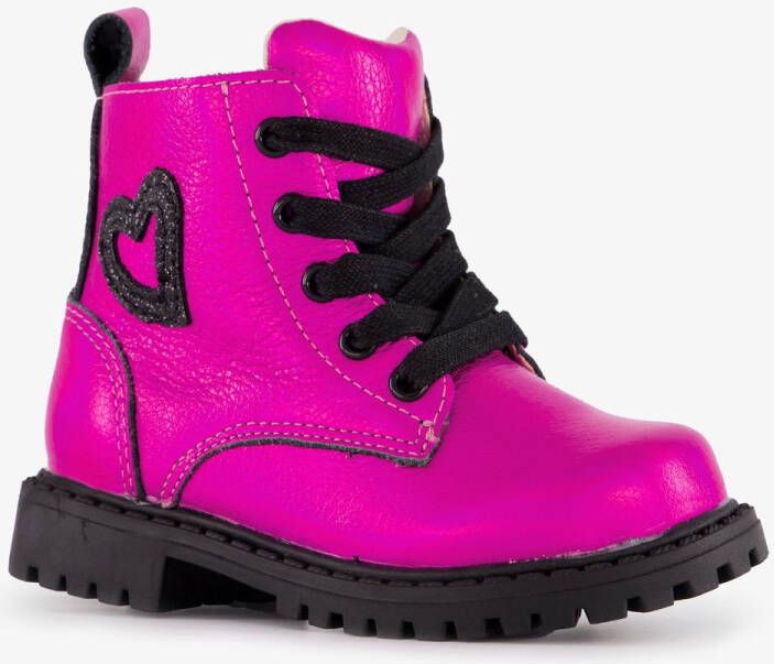 TwoDay leren meisjes veterboots roze