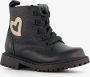 TwoDay leren meisjes veterboots zwart met hartje - Thumbnail 1