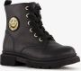 TwoDay leren meisjes veterboots zwart met smiley - Thumbnail 1