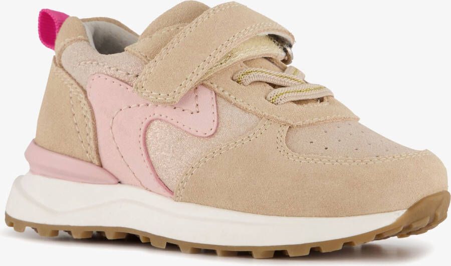 TwoDay suede meisjes sneakers beige Echt leer