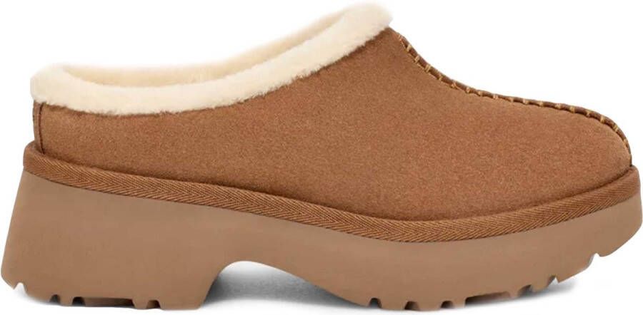 Ugg Suède Klompen Sandalen Kastanje Schapenvacht Brown Dames