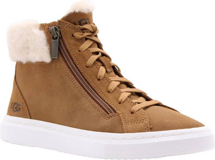 Ugg Casual Camel Leren Dames Hoge Sneakers Brown Dames