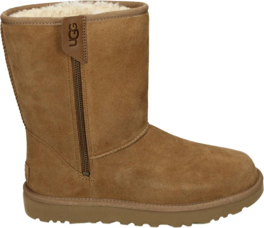 UGG CLASSIC SHORT BAILEY ZIP W Volwassenen Gevoerde laarzenSnowbootsDames laarzen Cognac