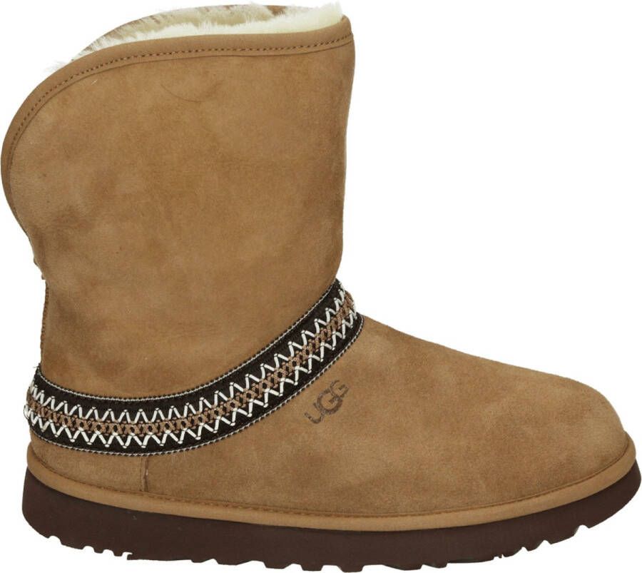 UGG CLASSIC SHORT CRESCENT W Gevoerde laarzenSnowbootsDames laarzen Cognac