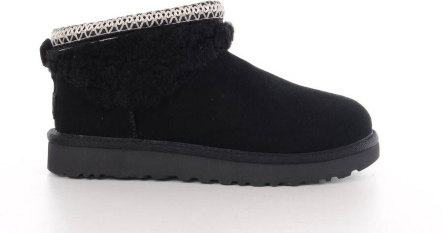 UGG classic ultra mini maxi curly zwart