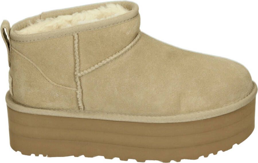 UGG CLASSIC ULTRA MINI PLATFORM W Gevoerde laarzenSnowbootsDames laarzen Wit beige