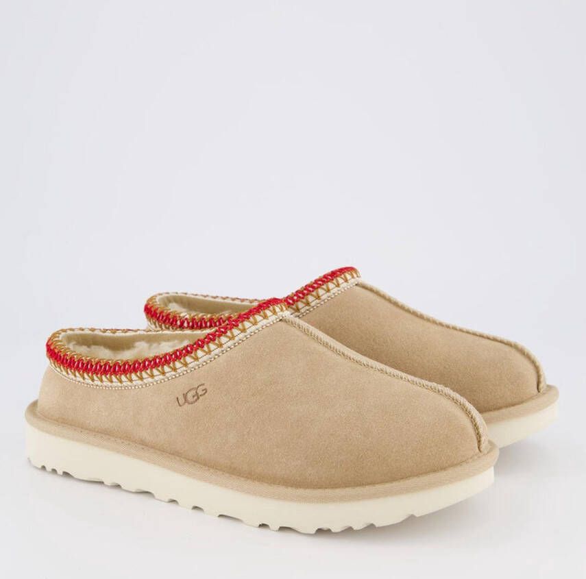 Ugg Gezellige Suède Pantoffels met Wollen Voering Beige Dames