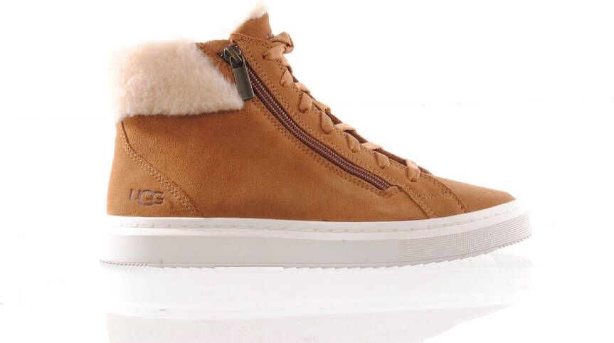 Ugg Casual Camel Leren Dames Hoge Sneakers Brown Dames