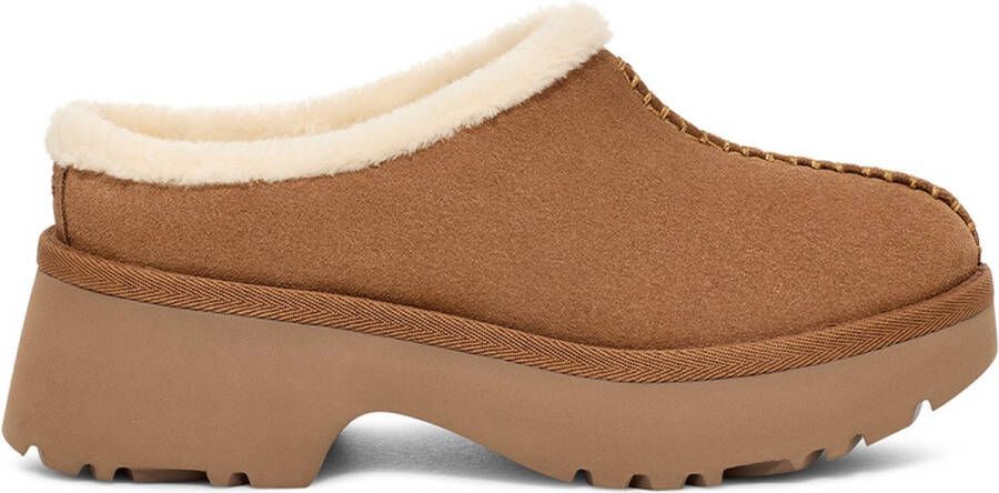 Ugg Suède Klompen Sandalen Kastanje Schapenvacht Brown Dames