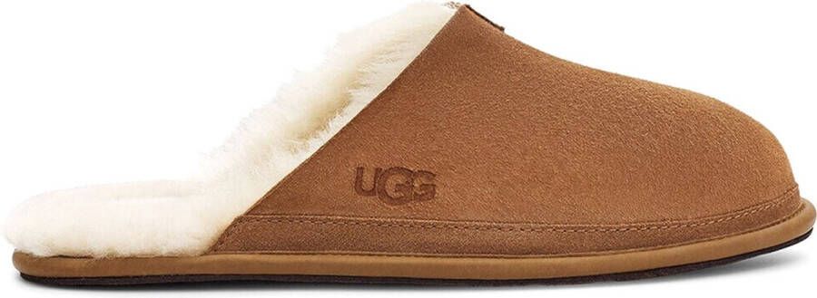 UGG Pantoffels Heren Sloffen Instappers Suède Harde zool Open hiel 1123660 Cognac