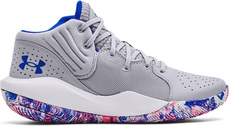 Under Armour Jet '21 Mod Gray White Versa Blue Schoenmaat 47 1 2 Basketball Perfor ce Mid 3024260 109 - Foto 1