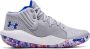 Under Armour Jet '21 Mod Gray White Versa Blue Schoenmaat 47 1 2 Basketball Perfor ce Mid 3024260 109 - Thumbnail 1