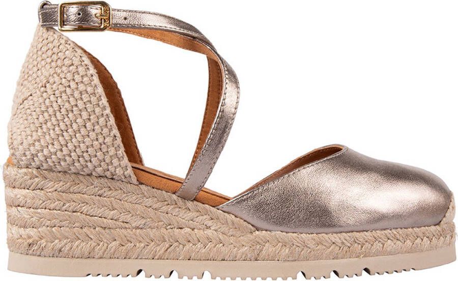 Unisa Caude espadrilles van leer met metallic finish