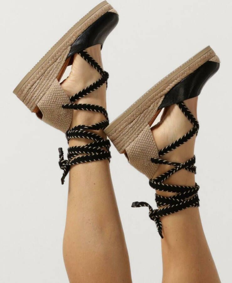 Unisa Chaplin Espadrilles Zomer Schoenen Dames Zwart