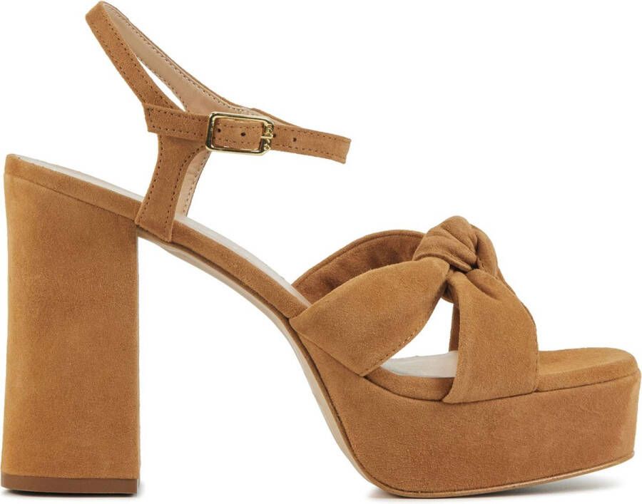 Unisa Sandalen Dames Damesschoenen Suède Plateauhak hoogte Umi Camel