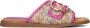 Unisa Roze Metallic Raffia Slippers Multicolor Dames - Thumbnail 1