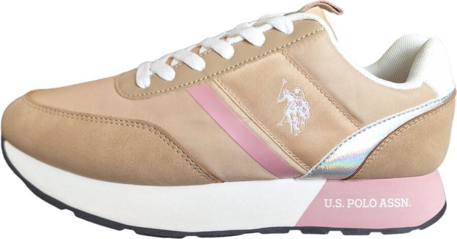 U.s. Polo Assn. Beige Polyester Sneaker met Contrastdetails Beige Heren