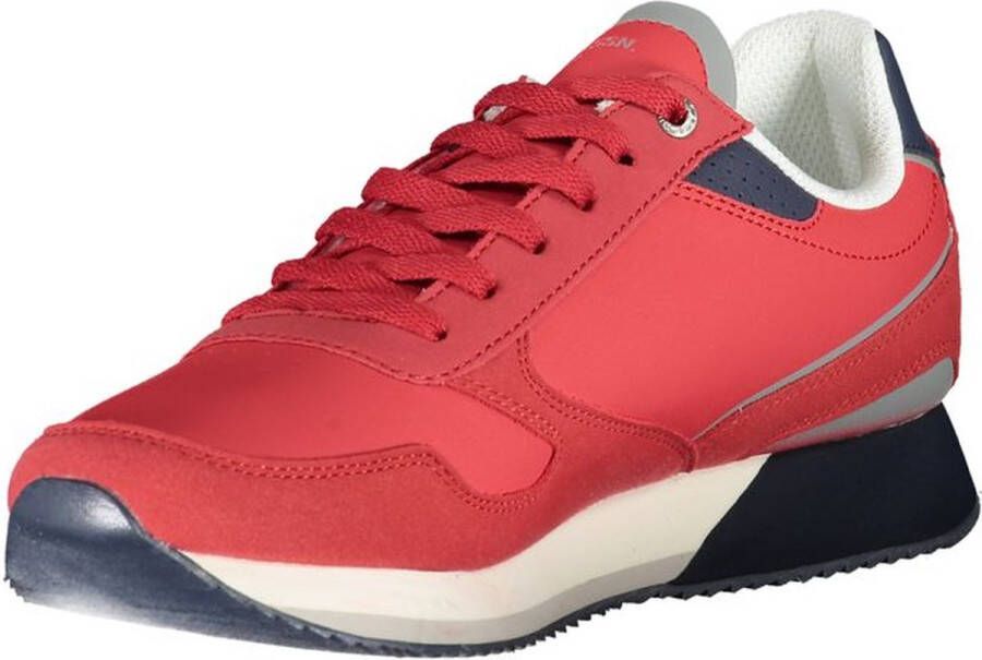 U.s. Polo Assn. Stijlvolle roze vetersneakers met contrastdetails Red Heren