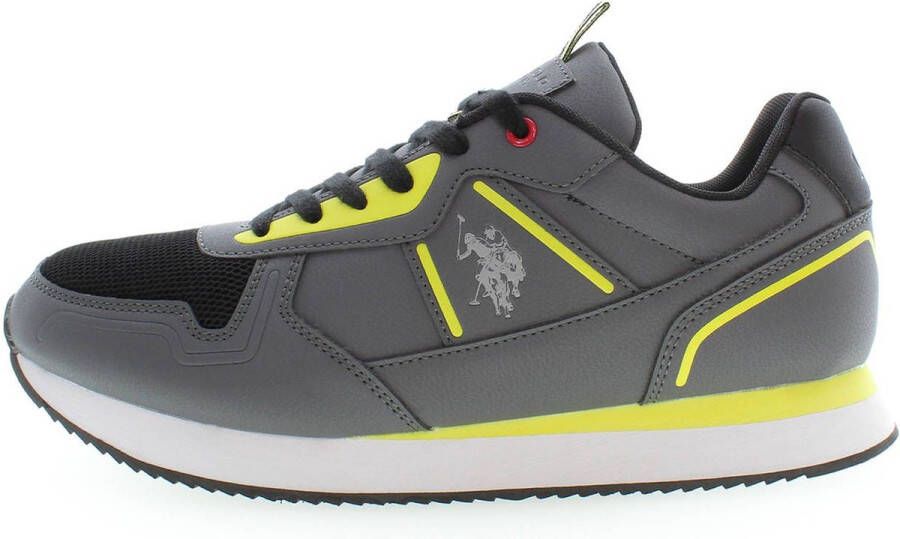 U.s. Polo Assn. Sportieve Veterschoenen Grijs Contrast Logo Gray Heren