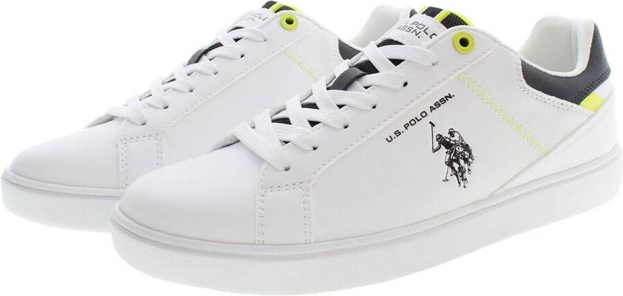 U.s. Polo Assn. Witte Print Slip-On Sneakers met Sportieve Details White Heren