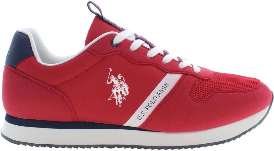 U.s. Polo Assn. Sportschoen met contrasterende details en logo Rood Heren